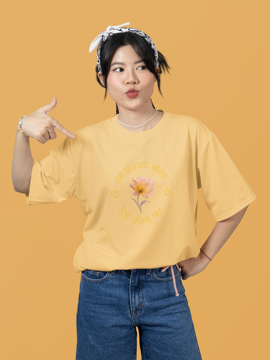 Floral Self-Love Tee — "You Are Worthy" White Cotton T-Shirt