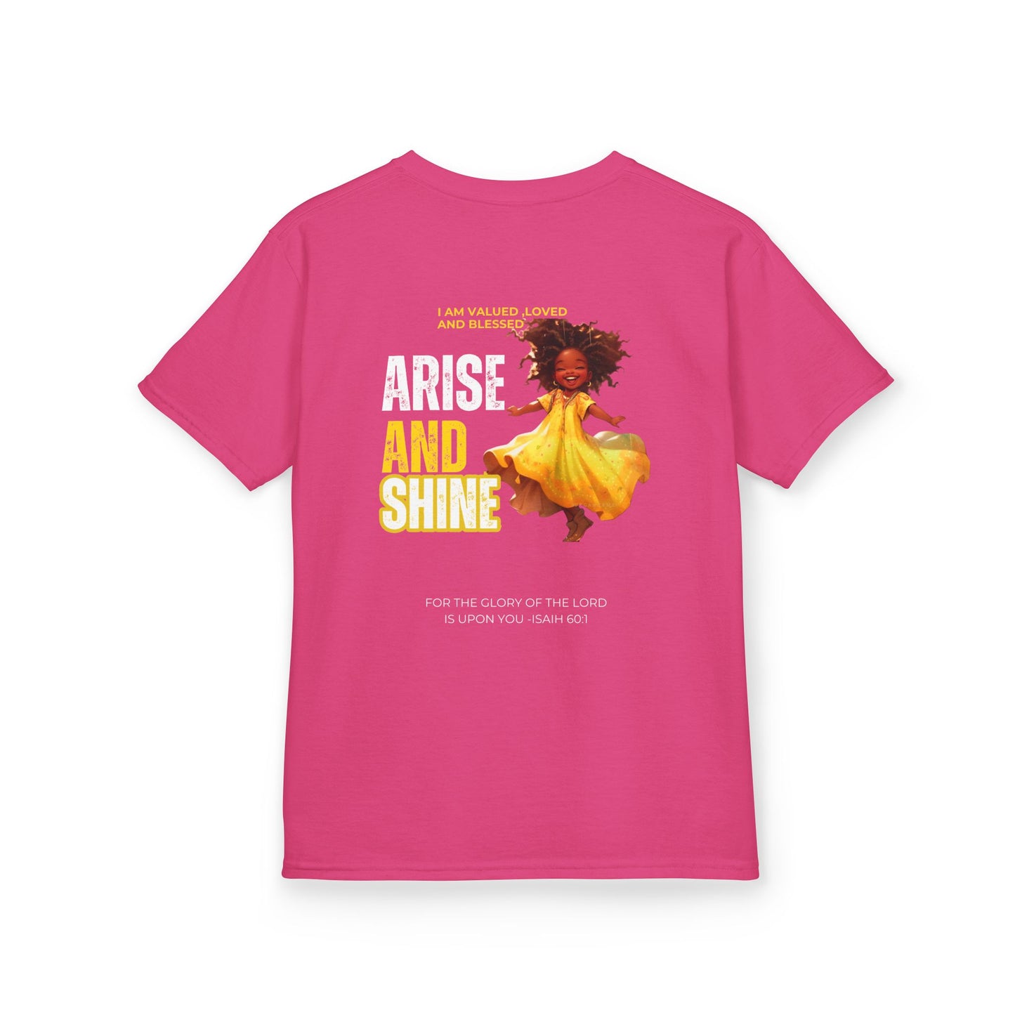Kids T-Shirt — "Arise and Shine" Inspirational Girl Graphic Tee