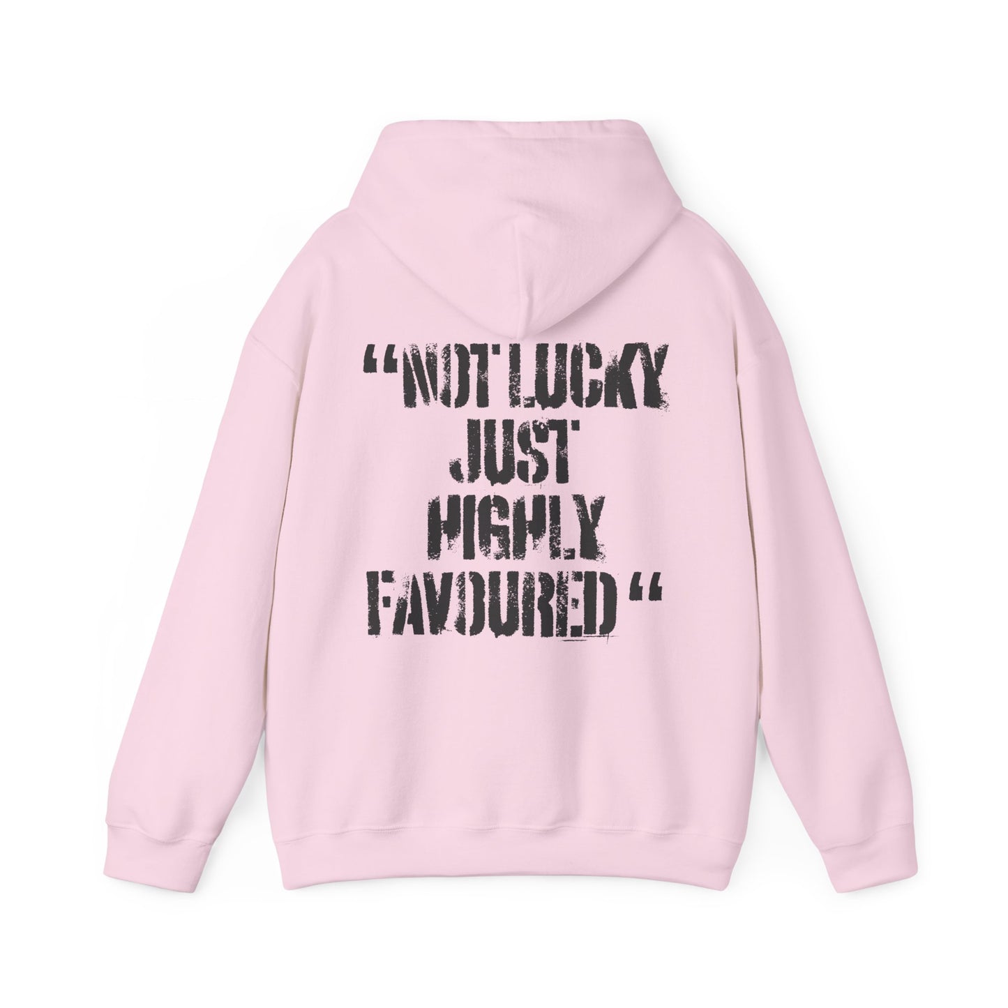 Not Lucky Just Highly Favoured" Psalm 5:12 Unisex Graphic Hoodie | Christian Street Style Sweatshirt