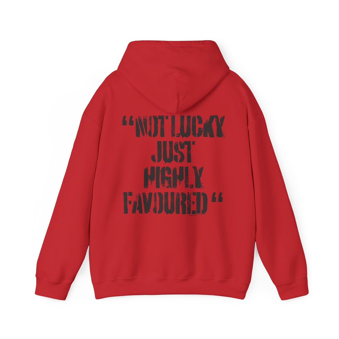 Not Lucky Just Highly Favoured" Psalm 5:12 Unisex Graphic Hoodie | Christian Street Style Sweatshirt