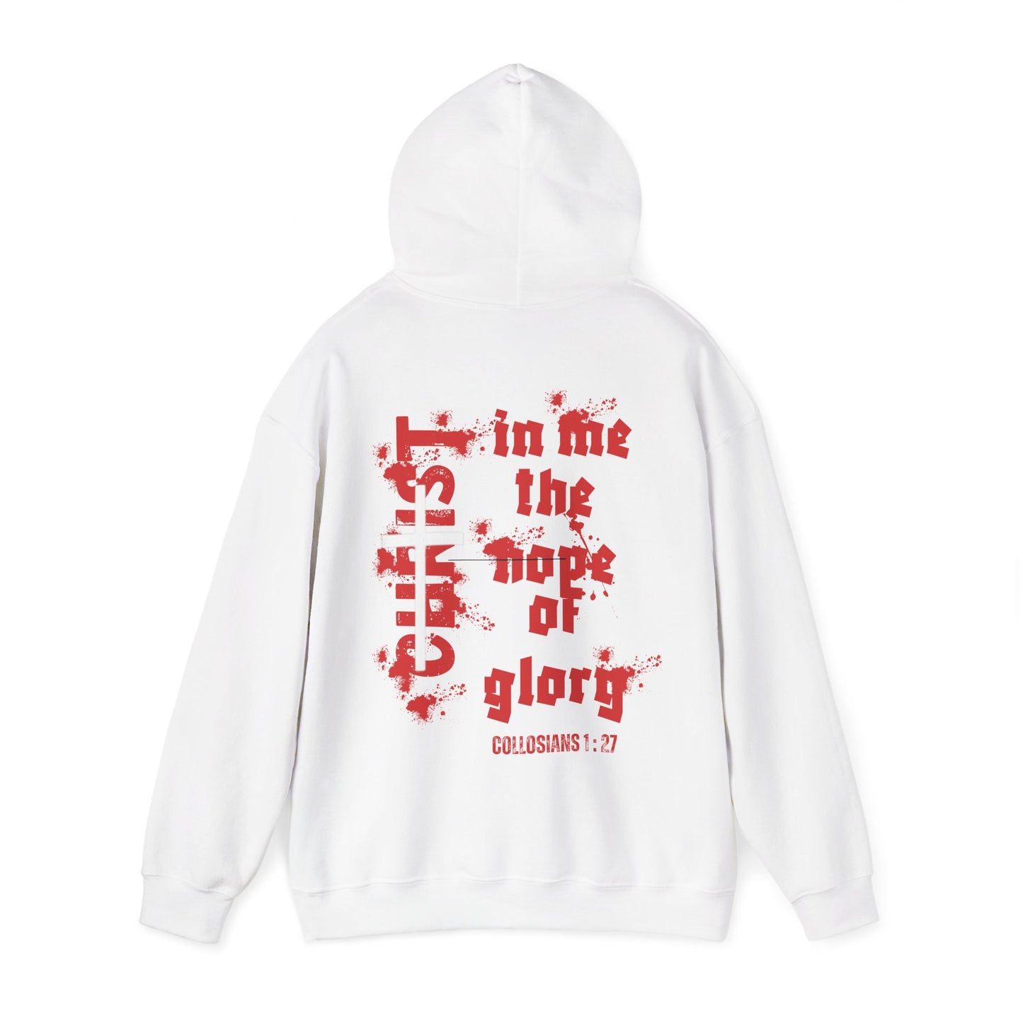 Christ In Me The Hope Of Glory Hoodie | Minimalist Christian Cross Sweatshirt | Bible Verse Apparel