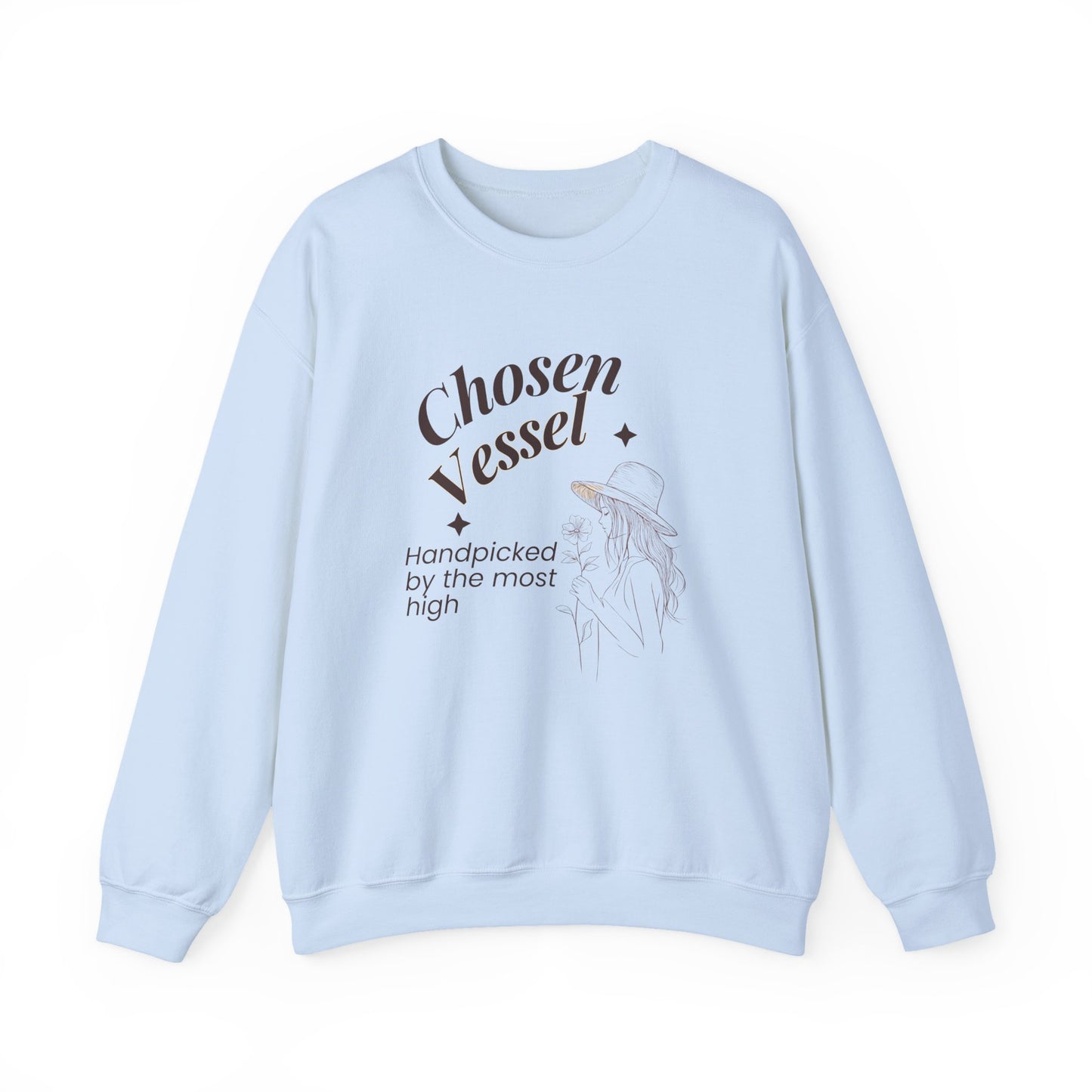 Chosen Vessel Crewneck Sweatshirt – "Handpicked by the Most High" Spiritual Graphic Sweatshirt