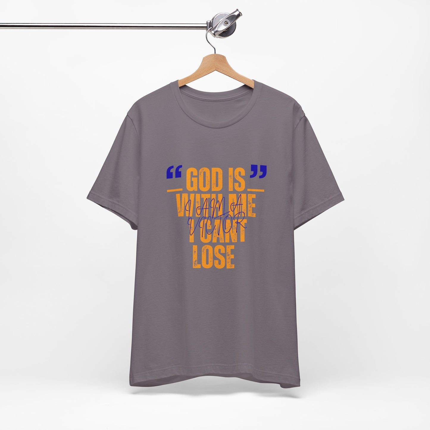 Christian Faith T-Shirt "God Is With Me I Can't Lose" — Inspirational Graphic Tee | Soft Unisex Crew Neck | Gift for Believers, Church, Prayer & Worship