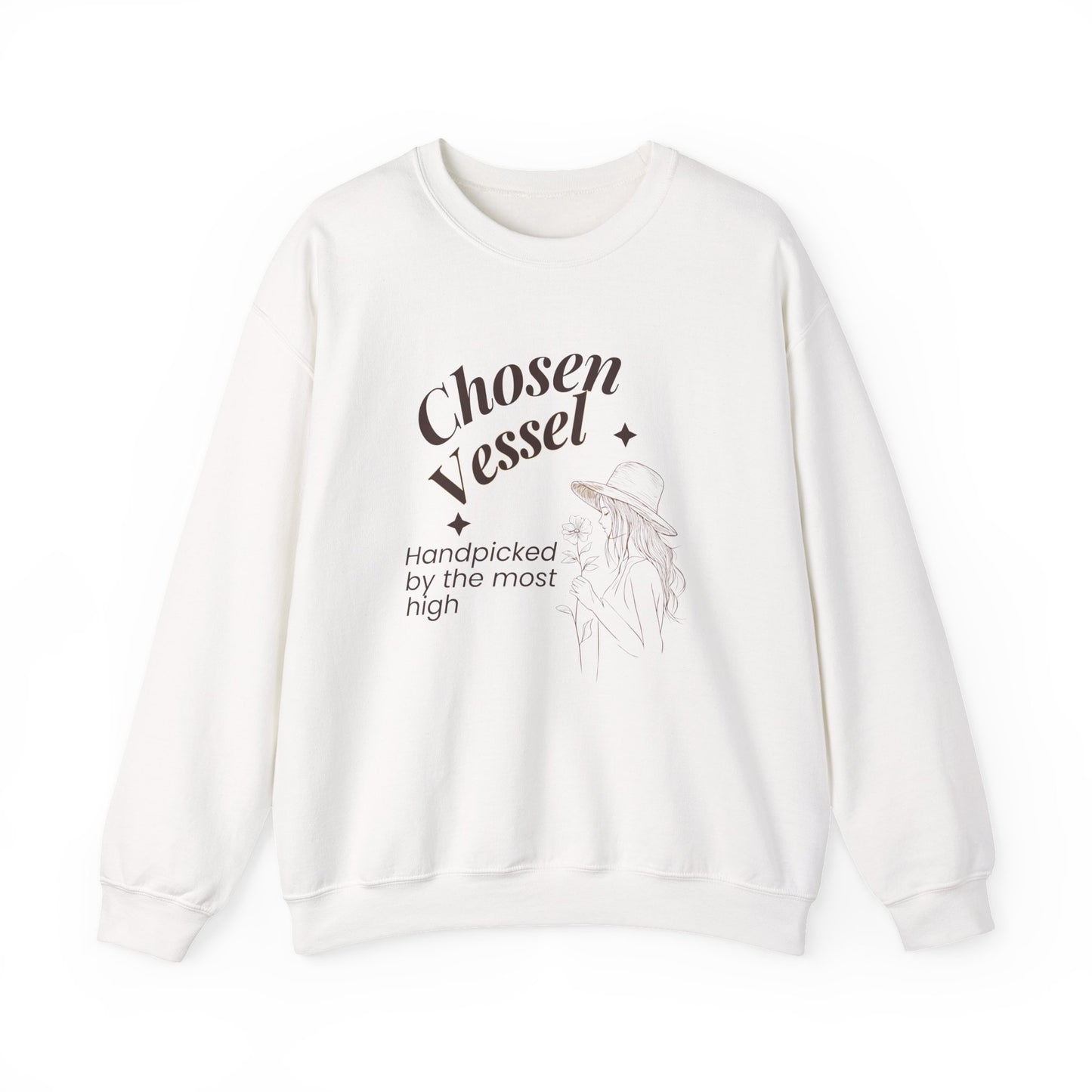 Chosen Vessel Crewneck Sweatshirt – "Handpicked by the Most High" Spiritual Graphic Sweatshirt