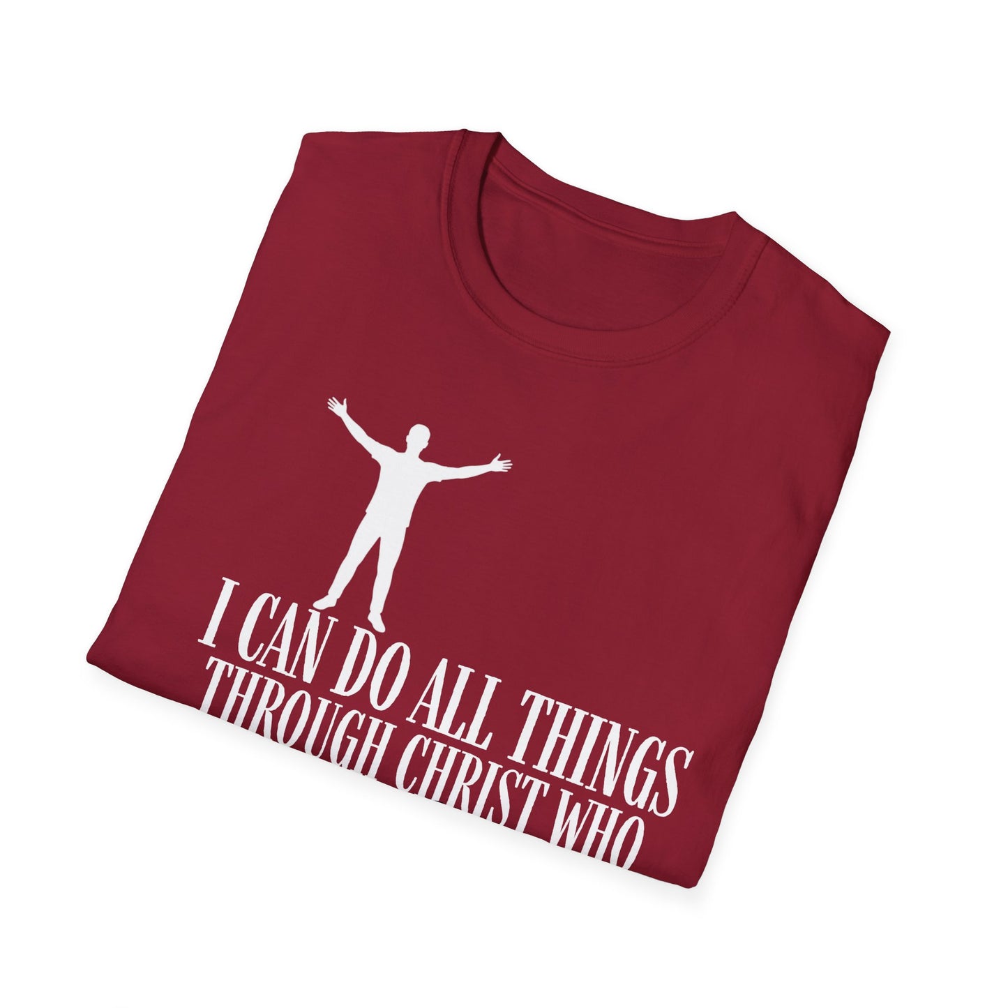 I Can Do All Things Through Christ Who Strengthens Me" Philippians 4:13 Unisex Christian Graphic Tee | Faith T-ShirtPhilippians 4:13 shirt