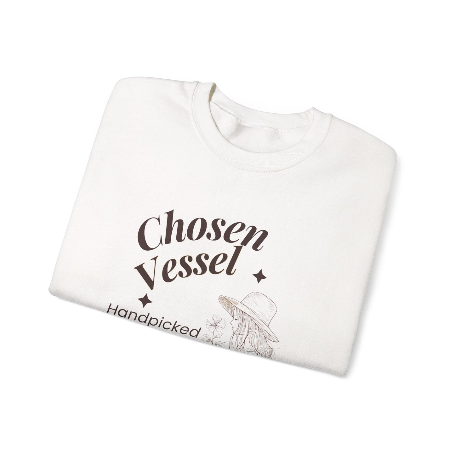 Chosen Vessel Crewneck Sweatshirt – "Handpicked by the Most High" Spiritual Graphic Sweatshirt