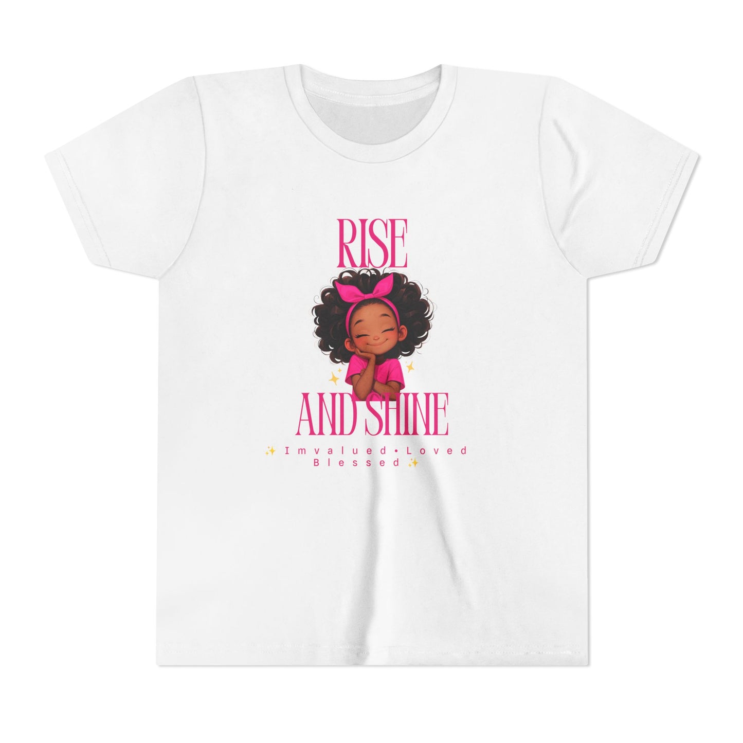 Youth Tee — "Rise and Shine" Inspirational Christian Kids Shirt (Arise and Shine, Isaiah 60:1)
