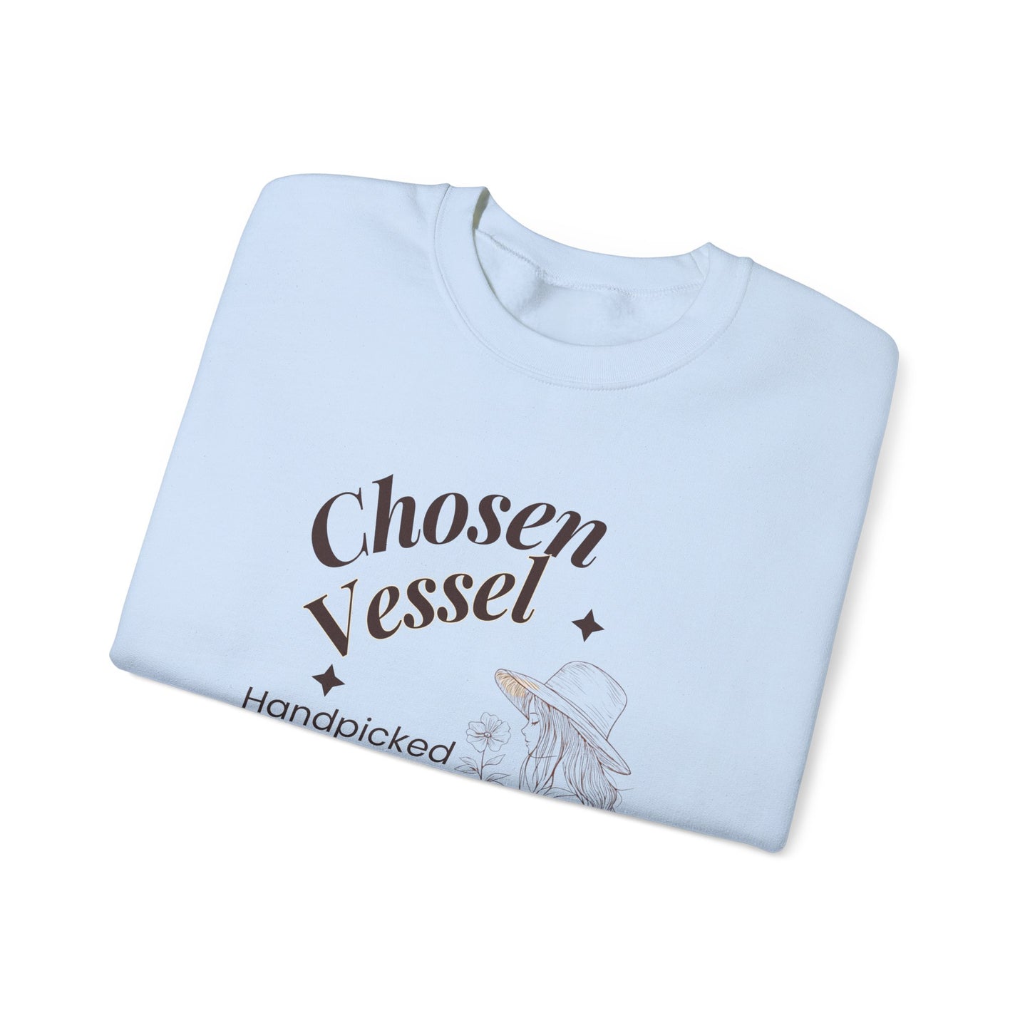 Chosen Vessel Crewneck Sweatshirt – "Handpicked by the Most High" Spiritual Graphic Sweatshirt