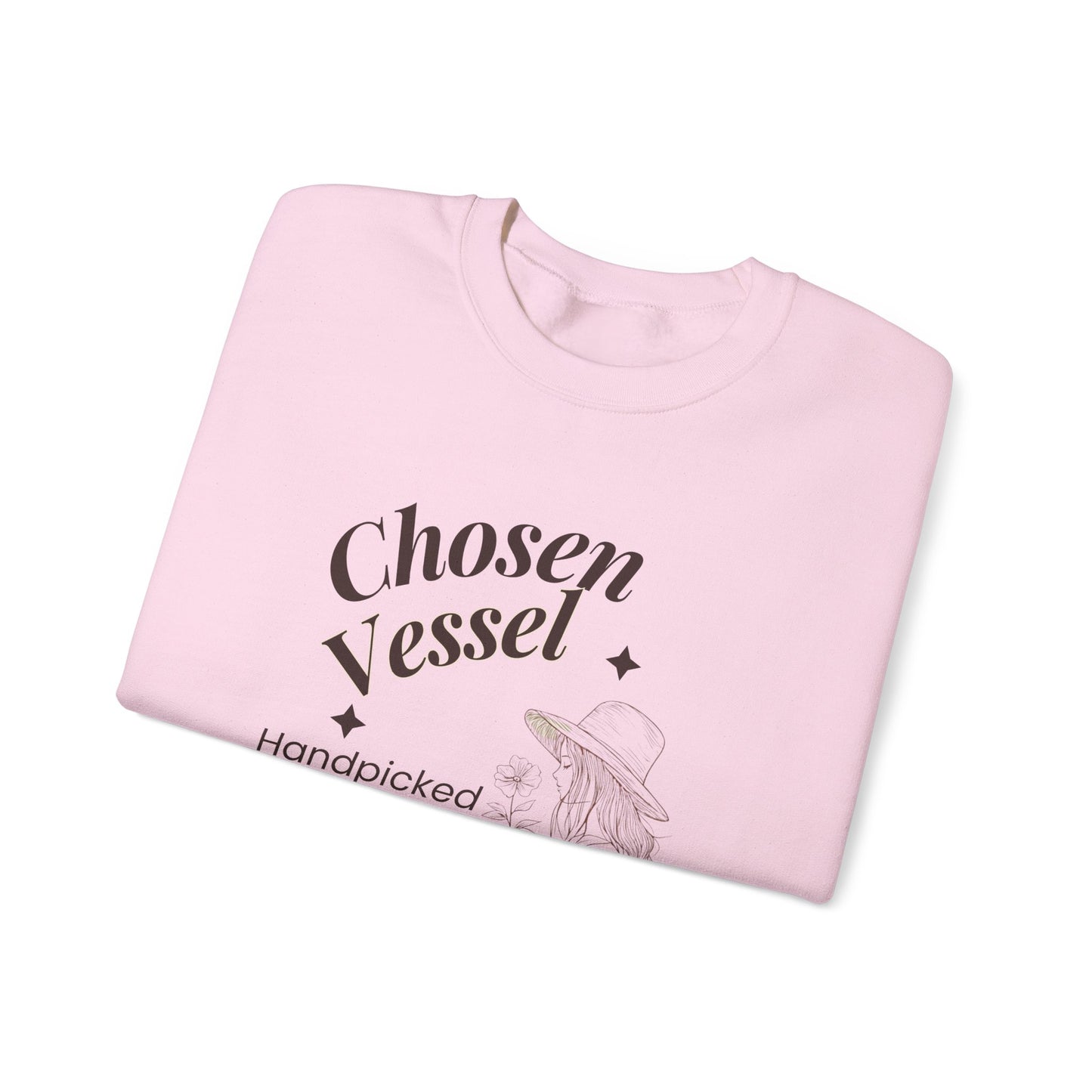 Chosen Vessel Crewneck Sweatshirt – "Handpicked by the Most High" Spiritual Graphic Sweatshirt