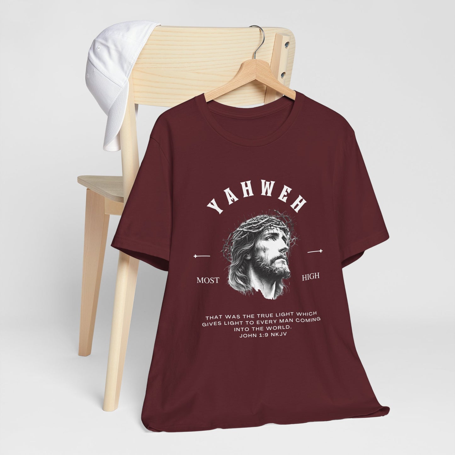 Yahweh Most High — Monochrome Jesus Portrait Faith Tee | Unisex Christian T-Shirt
