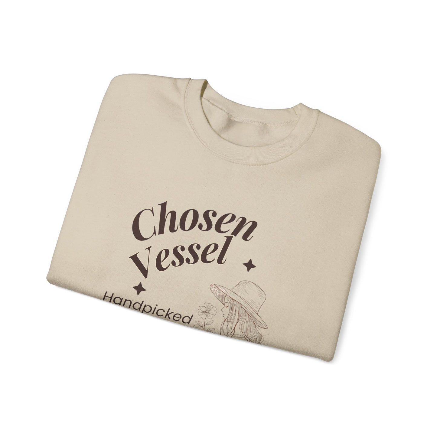 Chosen Vessel Crewneck Sweatshirt – "Handpicked by the Most High" Spiritual Graphic Sweatshirt