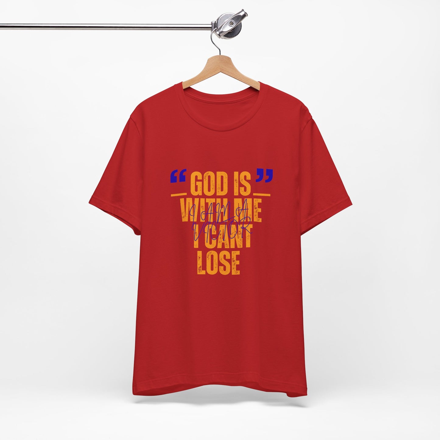 Christian Faith T-Shirt "God Is With Me I Can't Lose" — Inspirational Graphic Tee | Soft Unisex Crew Neck | Gift for Believers, Church, Prayer & Worship