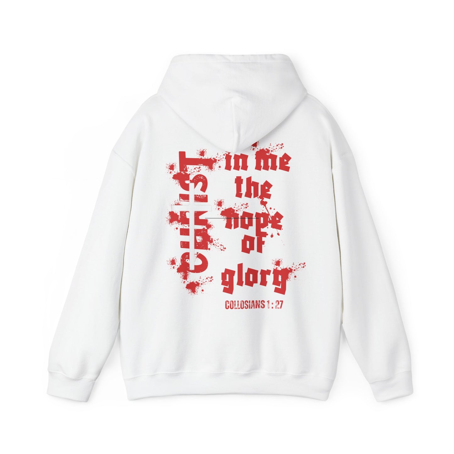 Christ In Me The Hope Of Glory Hoodie | Minimalist Christian Cross Sweatshirt | Bible Verse Apparel
