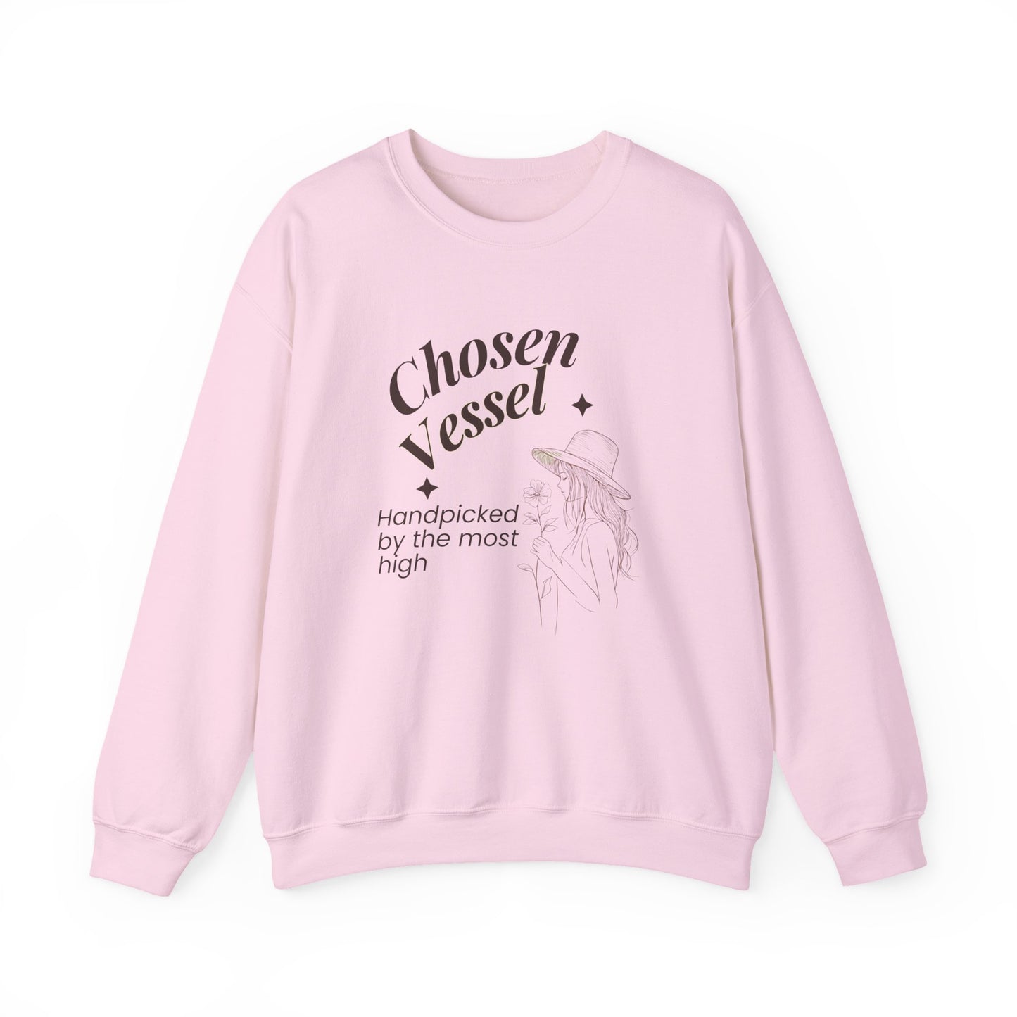 Chosen Vessel Crewneck Sweatshirt – "Handpicked by the Most High" Spiritual Graphic Sweatshirt