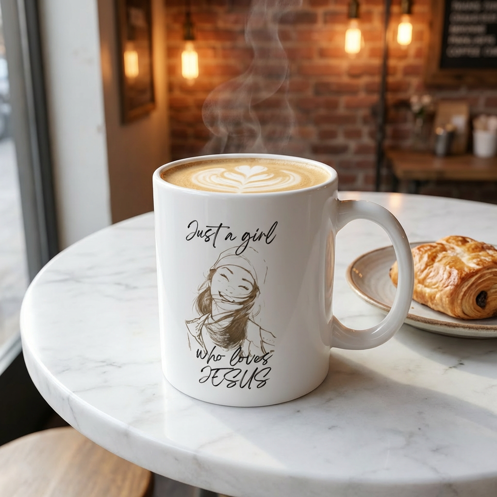 Religious Mug - "Just a Girl Who Loves Jesus" 11 oz Ceramic Coffee Mug