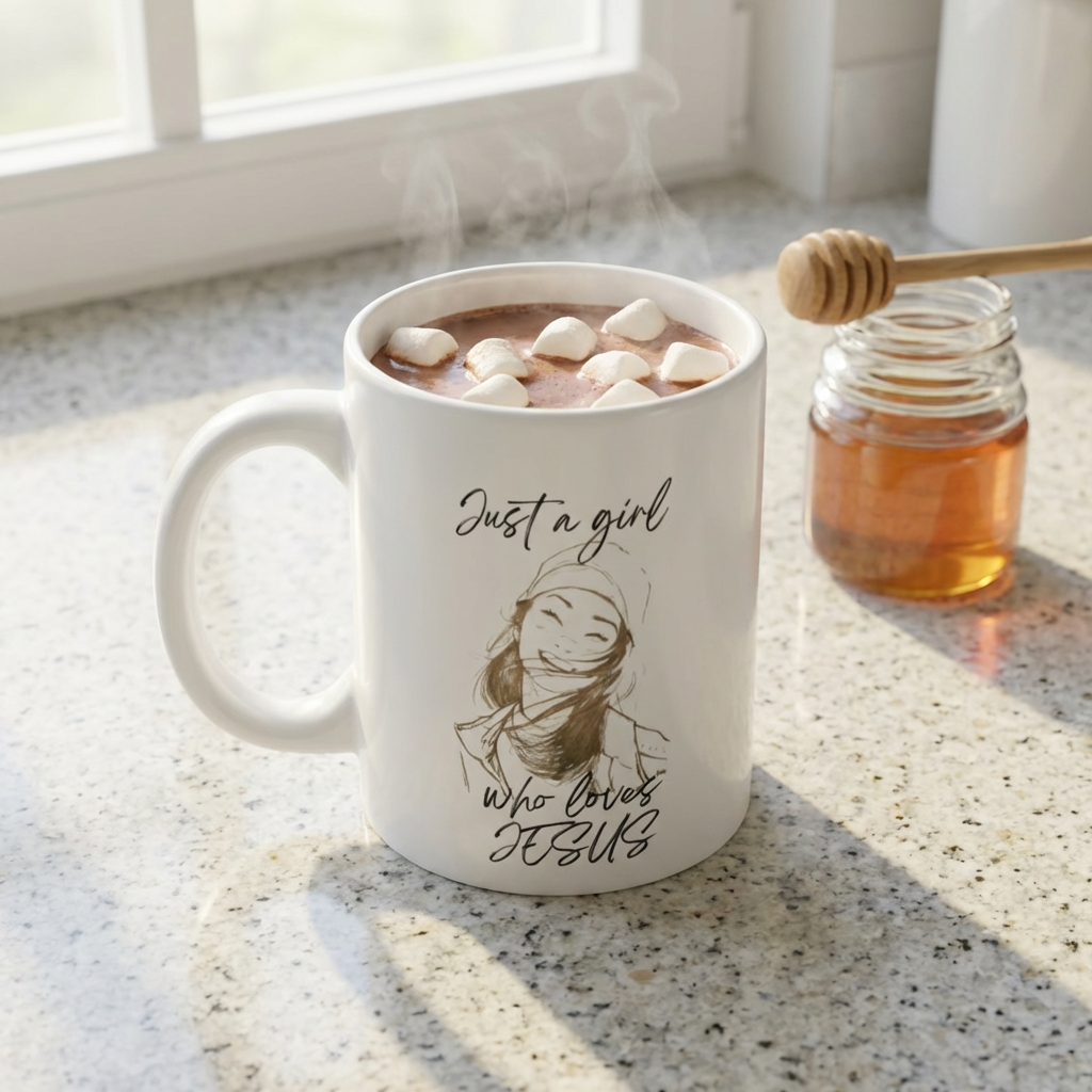 Religious Mug - "Just a Girl Who Loves Jesus" 11 oz Ceramic Coffee Mug