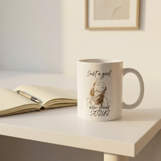 Religious Mug - "Just a Girl Who Loves Jesus" 11 oz Ceramic Coffee Mug