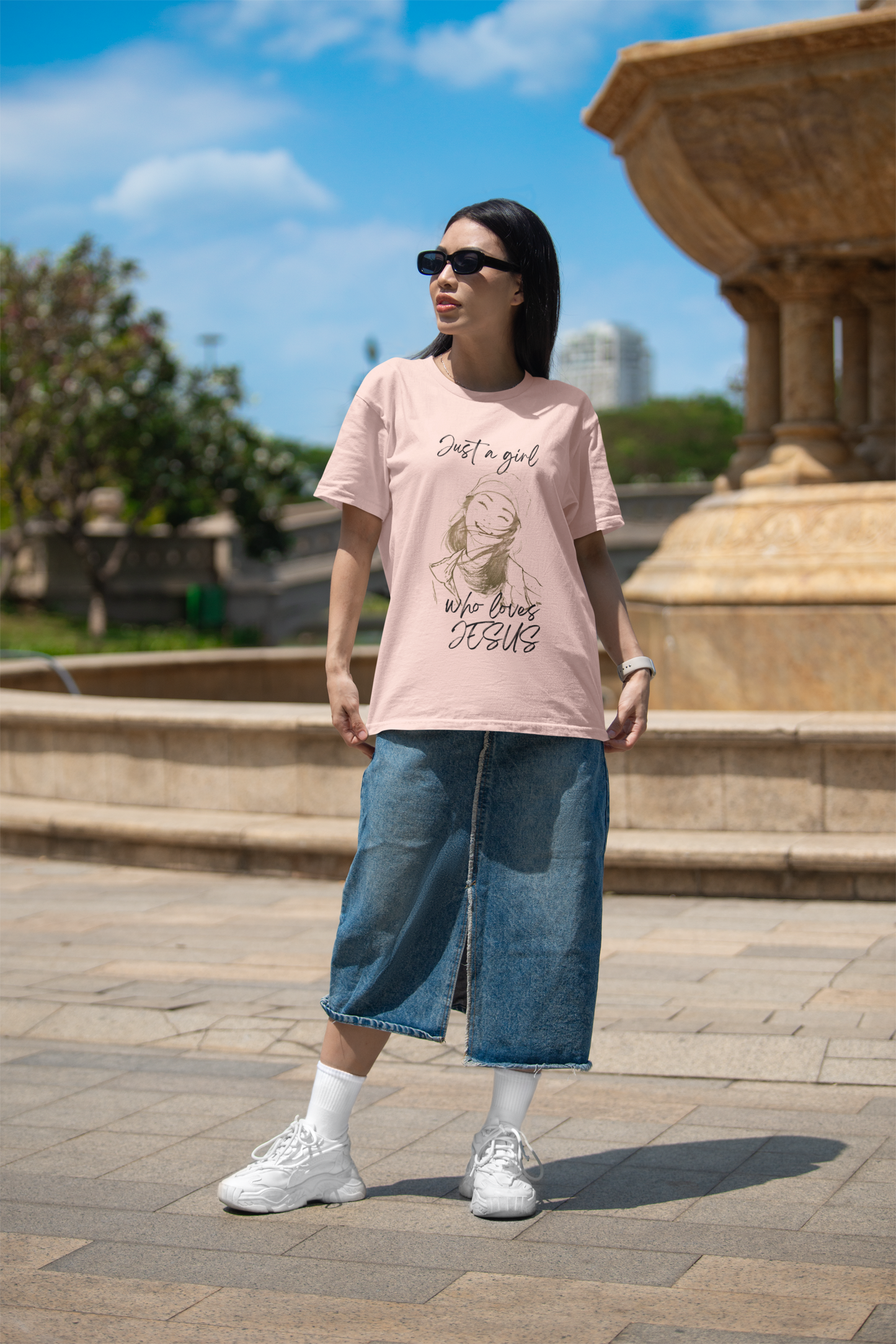Just A Girl Who Loves Jesus Shirt | Christian Girl Tee | Faith T-Shirt for Women | Cute Religious Gift | Christian Apparel | Church Shirt