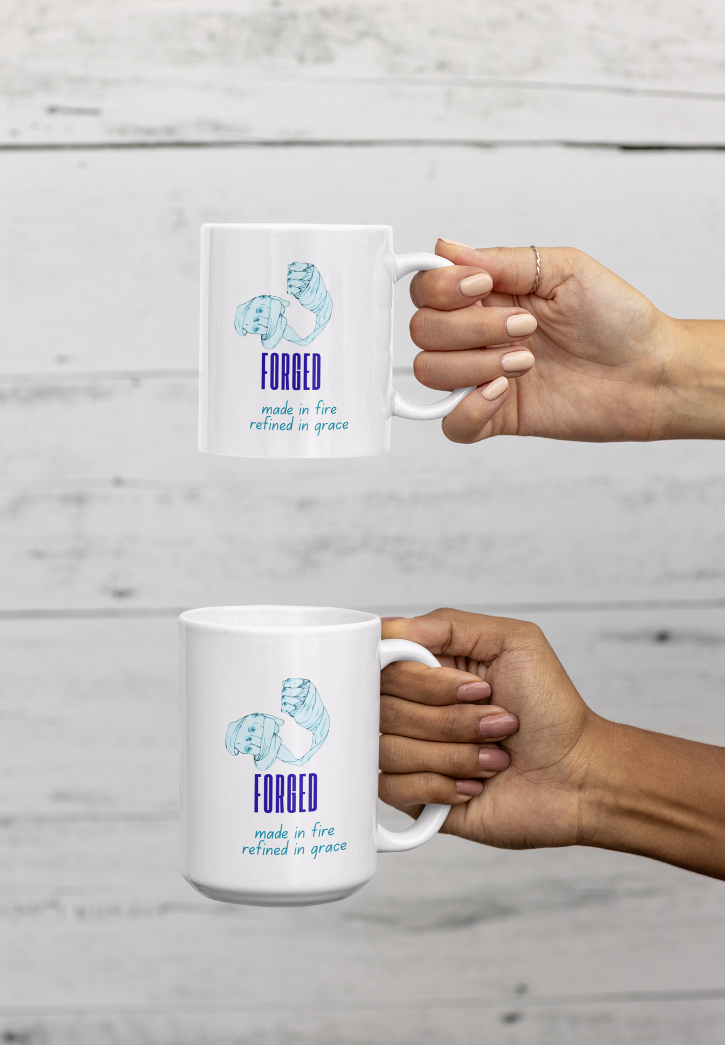Forged — Made In Fire Refined In Grace" Christian Coffee Mug | Faith Gift Mug 11oz & 15oz | Resilience Mug