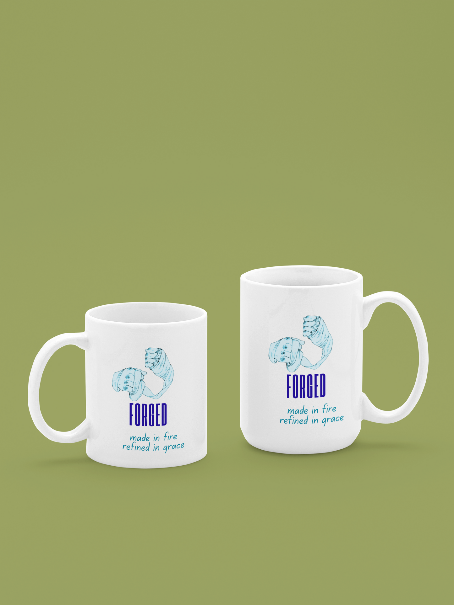Forged — Made In Fire Refined In Grace" Christian Coffee Mug | Faith Gift Mug 11oz & 15oz | Resilience Mug