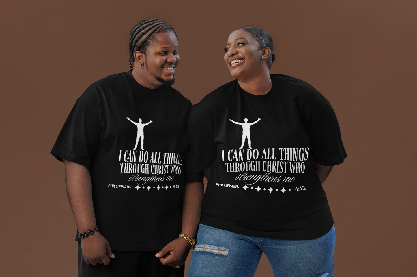 I Can Do All Things Through Christ Who Strengthens Me" Philippians 4:13 Unisex Christian Graphic Tee | Faith T-ShirtPhilippians 4:13 shirt