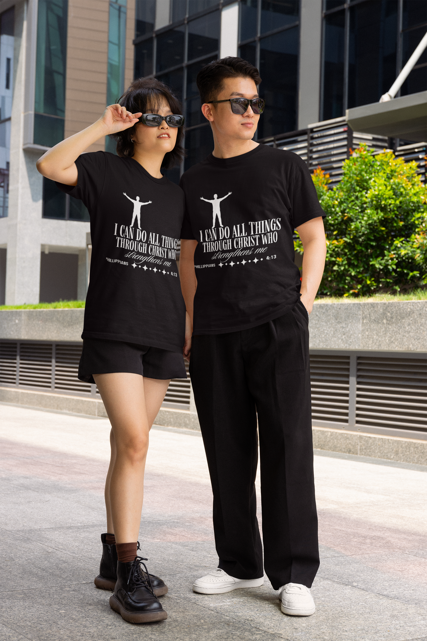 I Can Do All Things Through Christ Who Strengthens Me" Philippians 4:13 Unisex Christian Graphic Tee | Faith T-ShirtPhilippians 4:13 shirt