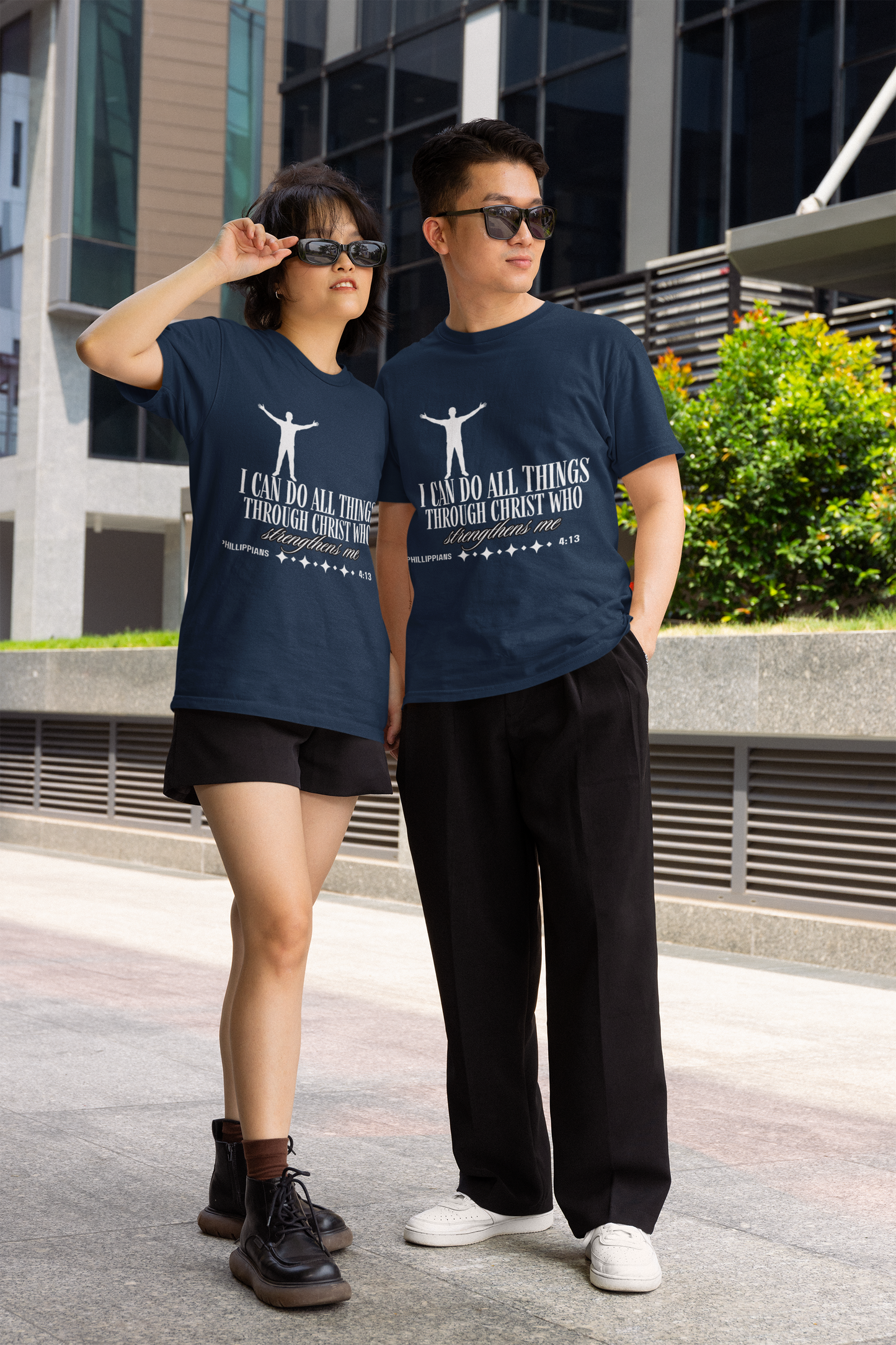 I Can Do All Things Through Christ Who Strengthens Me" Philippians 4:13 Unisex Christian Graphic Tee | Faith T-ShirtPhilippians 4:13 shirt