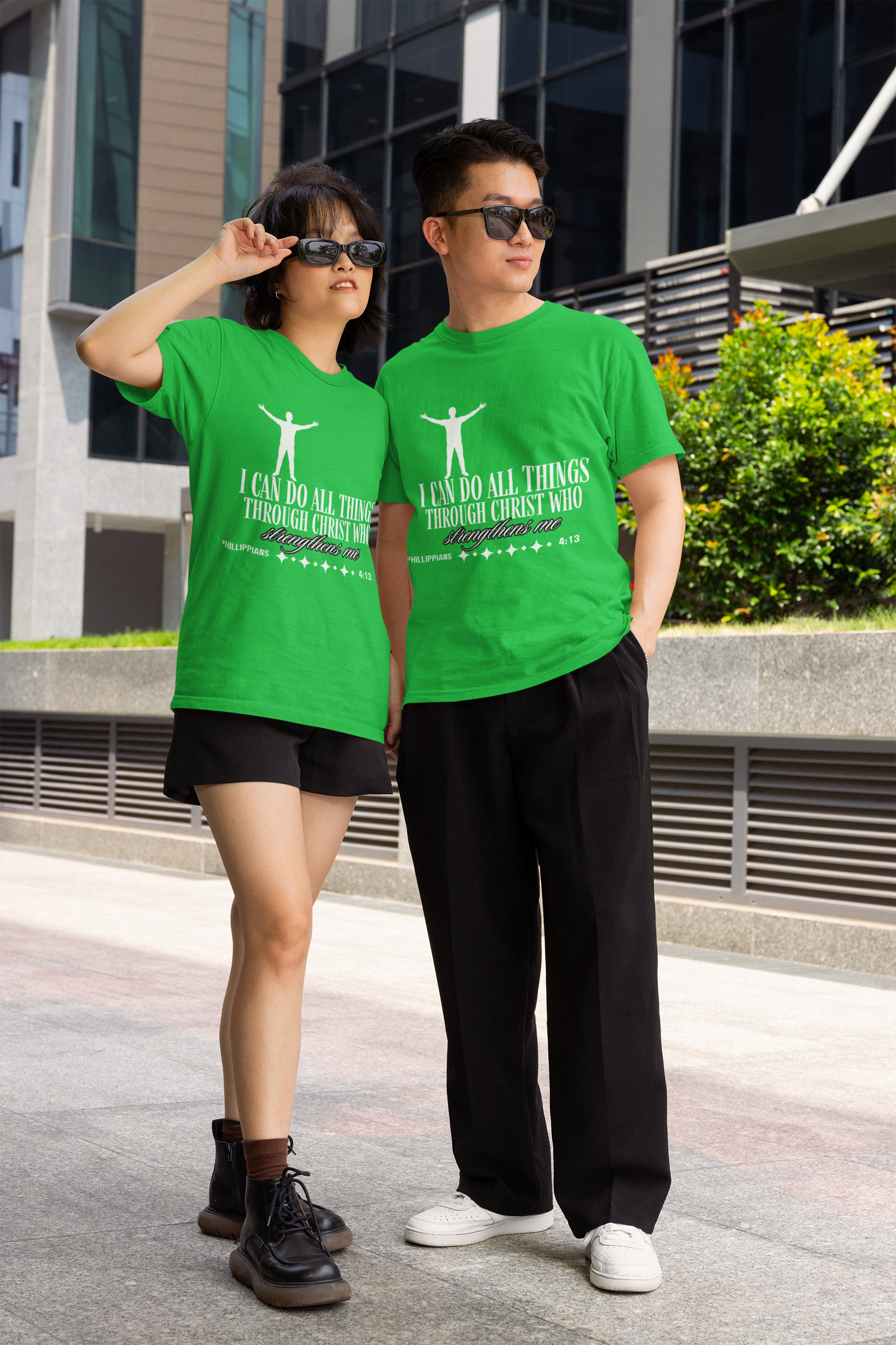 I Can Do All Things Through Christ Who Strengthens Me" Philippians 4:13 Unisex Christian Graphic Tee | Faith T-ShirtPhilippians 4:13 shirt