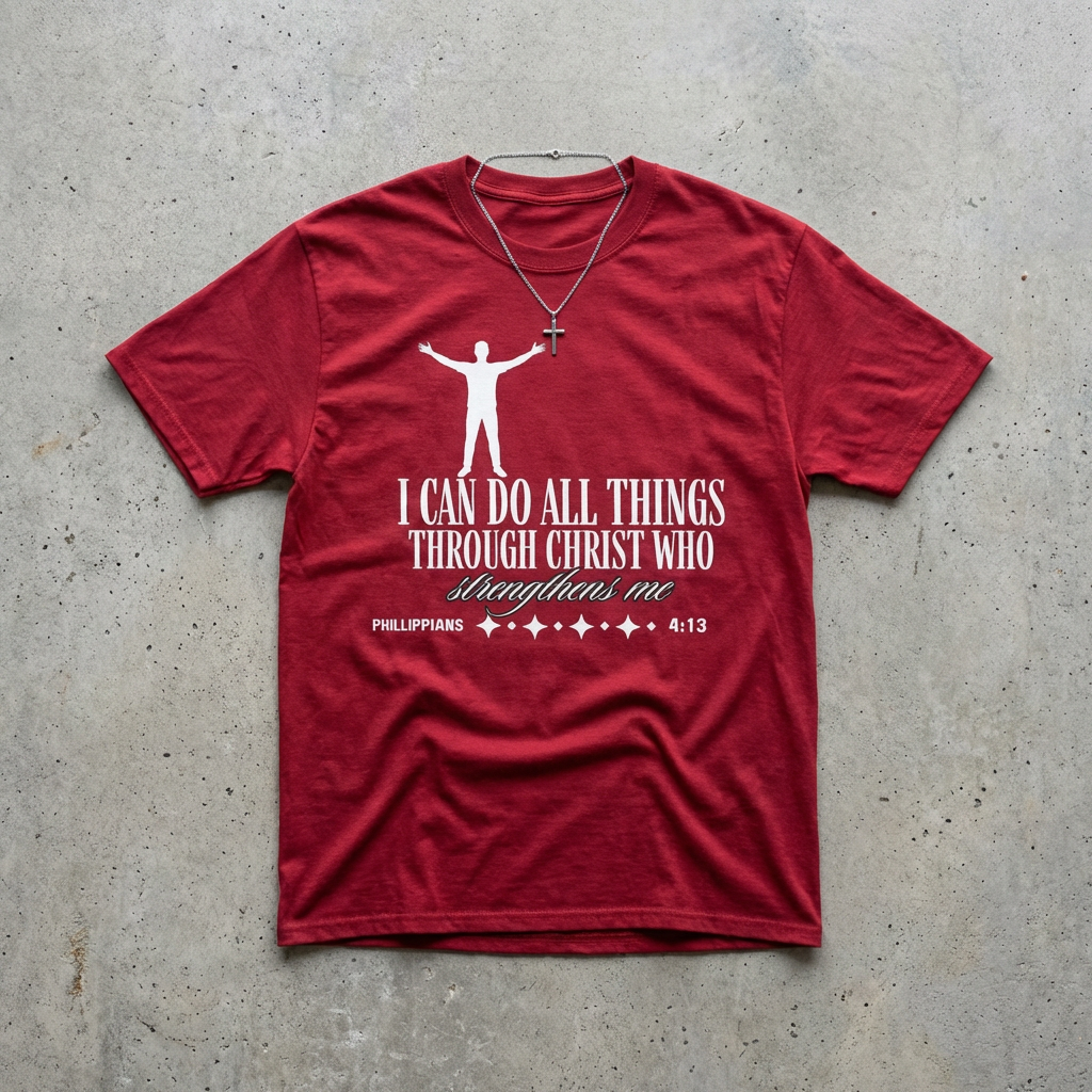 I Can Do All Things Through Christ Who Strengthens Me" Philippians 4:13 Unisex Christian Graphic Tee | Faith T-ShirtPhilippians 4:13 shirt
