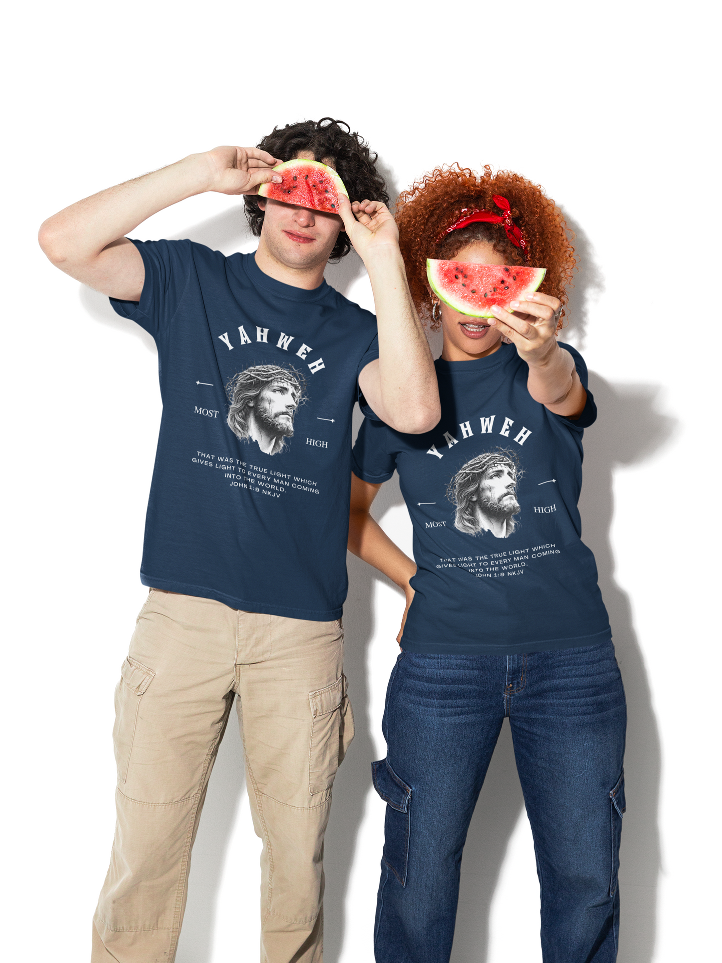 Yahweh Most High — Monochrome Jesus Portrait Faith Tee | Unisex Christian T-Shirt