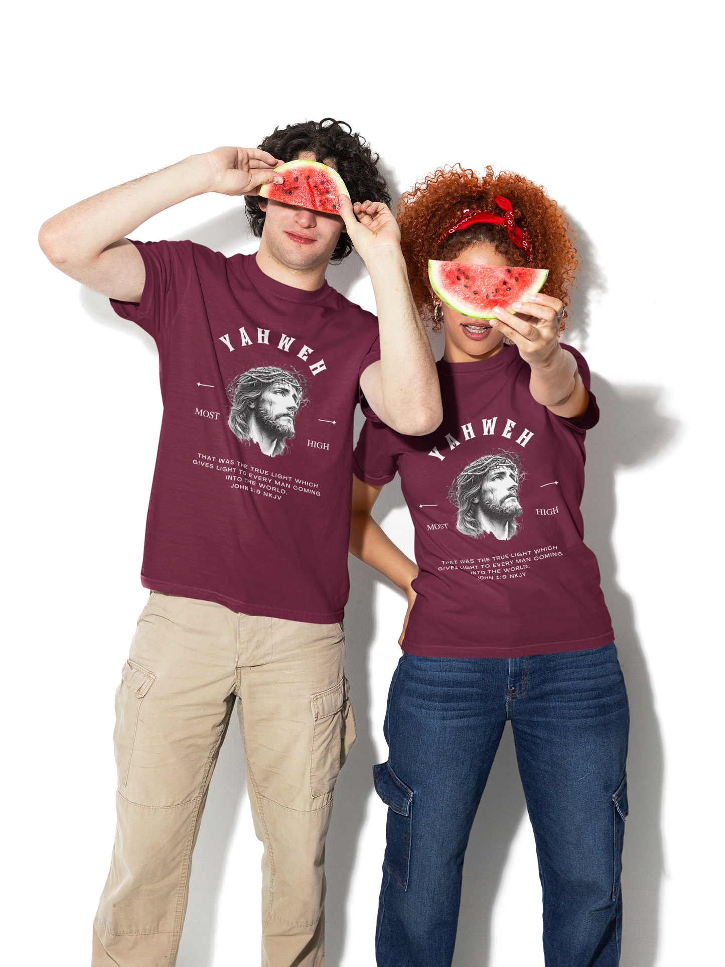 Yahweh Most High — Monochrome Jesus Portrait Faith Tee | Unisex Christian T-Shirt