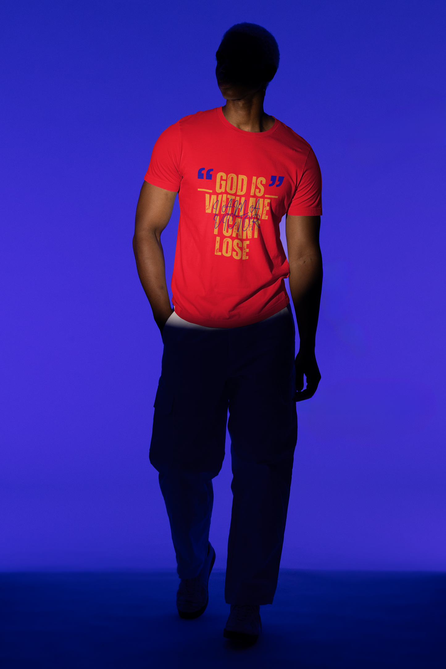 Christian Faith T-Shirt "God Is With Me I Can't Lose" — Inspirational Graphic Tee | Soft Unisex Crew Neck | Gift for Believers, Church, Prayer & Worship