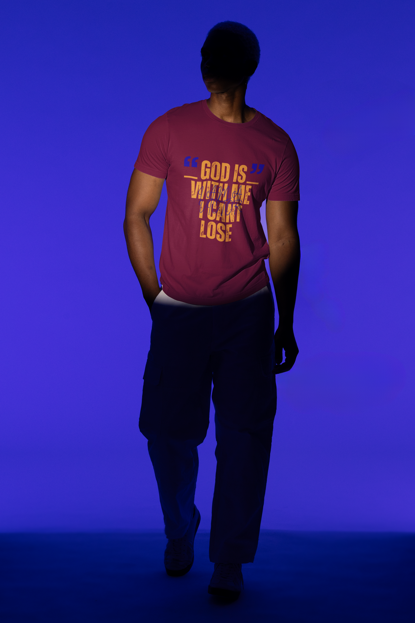 Christian Faith T-Shirt "God Is With Me I Can't Lose" — Inspirational Graphic Tee | Soft Unisex Crew Neck | Gift for Believers, Church, Prayer & Worship