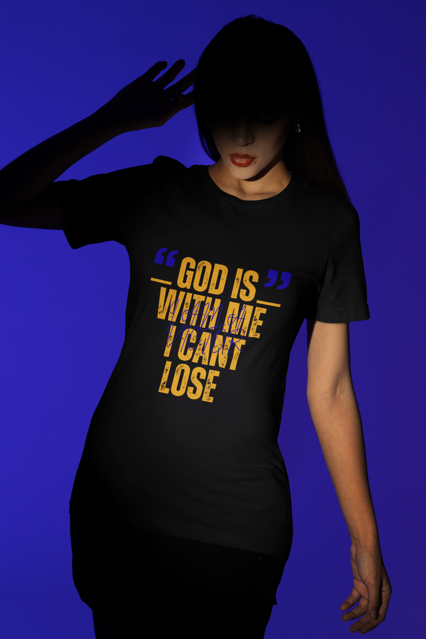 Christian Faith T-Shirt "God Is With Me I Can't Lose" — Inspirational Graphic Tee | Soft Unisex Crew Neck | Gift for Believers, Church, Prayer & Worship