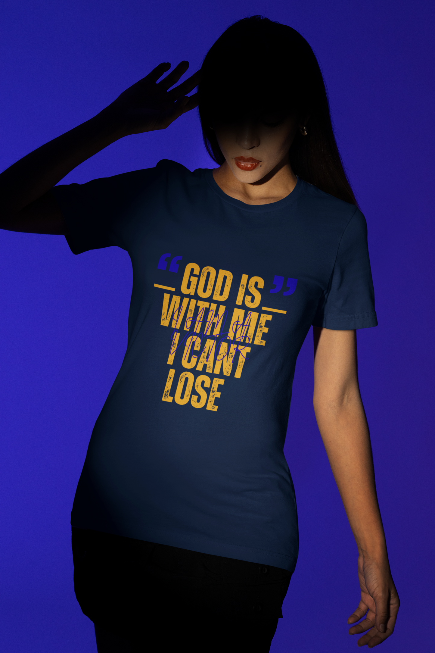 Christian Faith T-Shirt "God Is With Me I Can't Lose" — Inspirational Graphic Tee | Soft Unisex Crew Neck | Gift for Believers, Church, Prayer & Worship