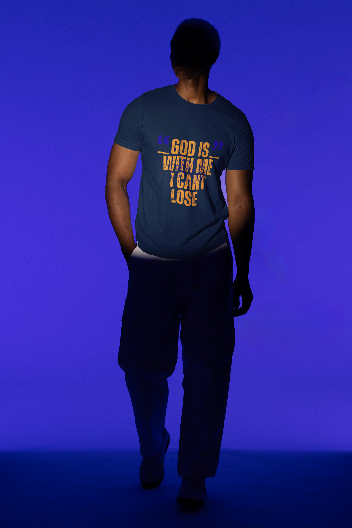 Christian Faith T-Shirt "God Is With Me I Can't Lose" — Inspirational Graphic Tee | Soft Unisex Crew Neck | Gift for Believers, Church, Prayer & Worship