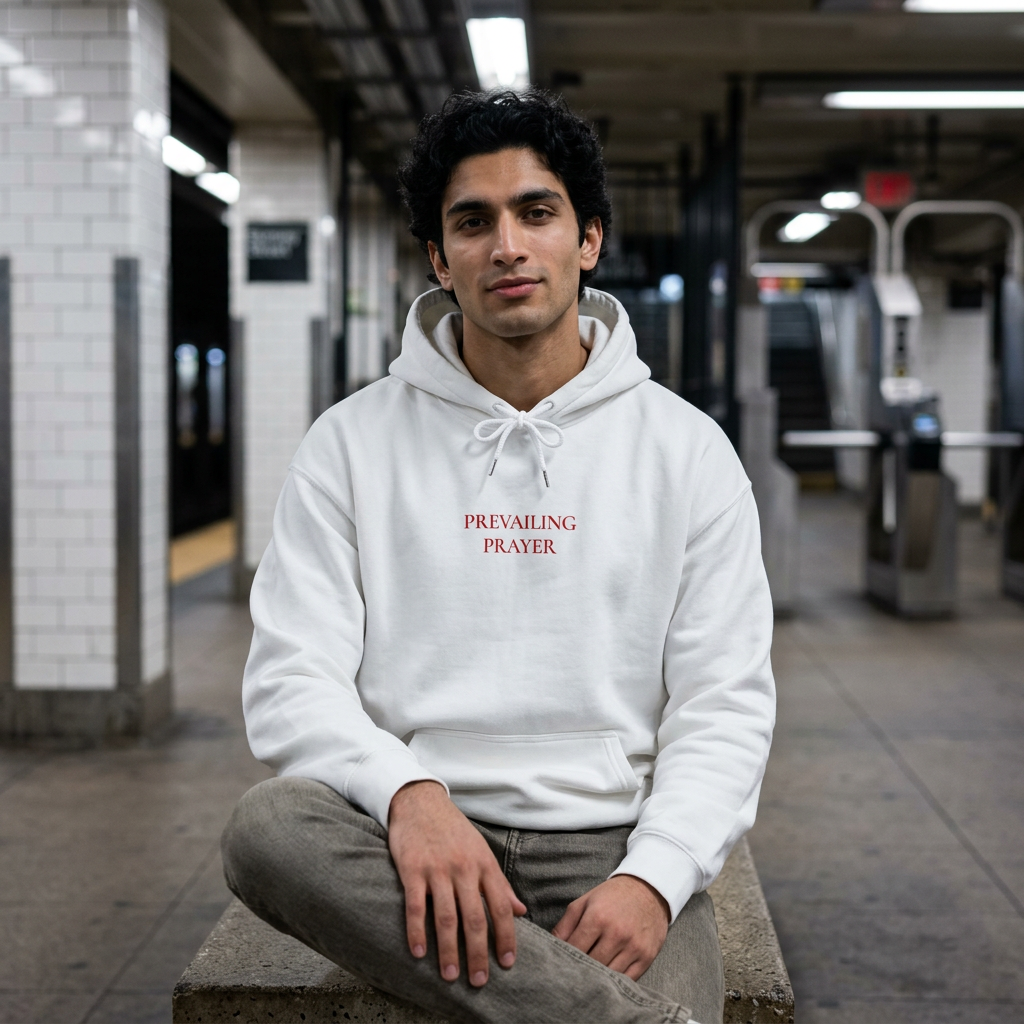 A Man Who Prays Is A Man Who Prevails" Unisex Graphic Hoodie | Christian Faith Sweatshirt for Men
