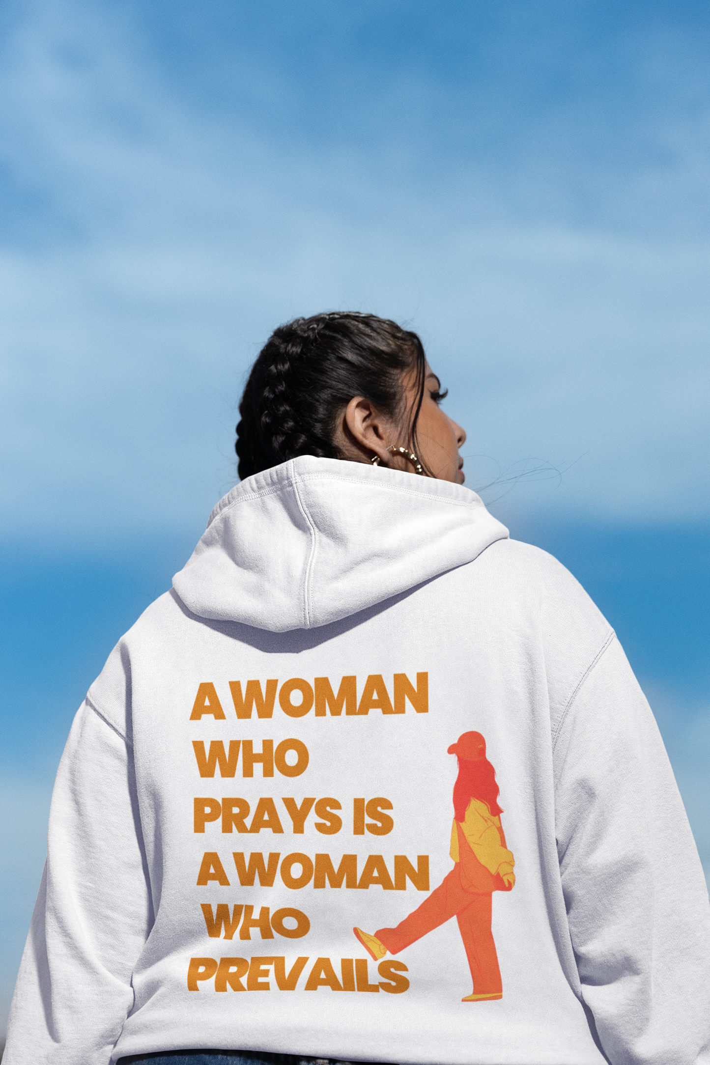 A Woman Who Prays Is A Woman Who Prevails"  | Faith-Inspired Graphic Sweatshirt