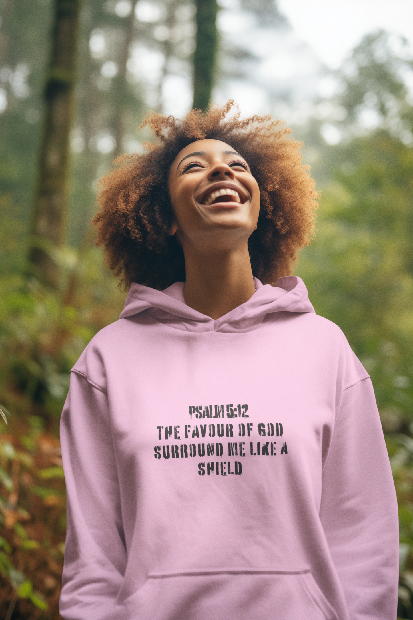 Not Lucky Just Highly Favoured" Psalm 5:12 Unisex Graphic Hoodie | Christian Street Style Sweatshirt