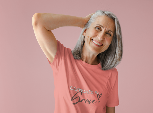 Drenched In Grace" Women's Christian Graphic Tee | Faith T-Shirt | Bella Canvas Inspirational Tee