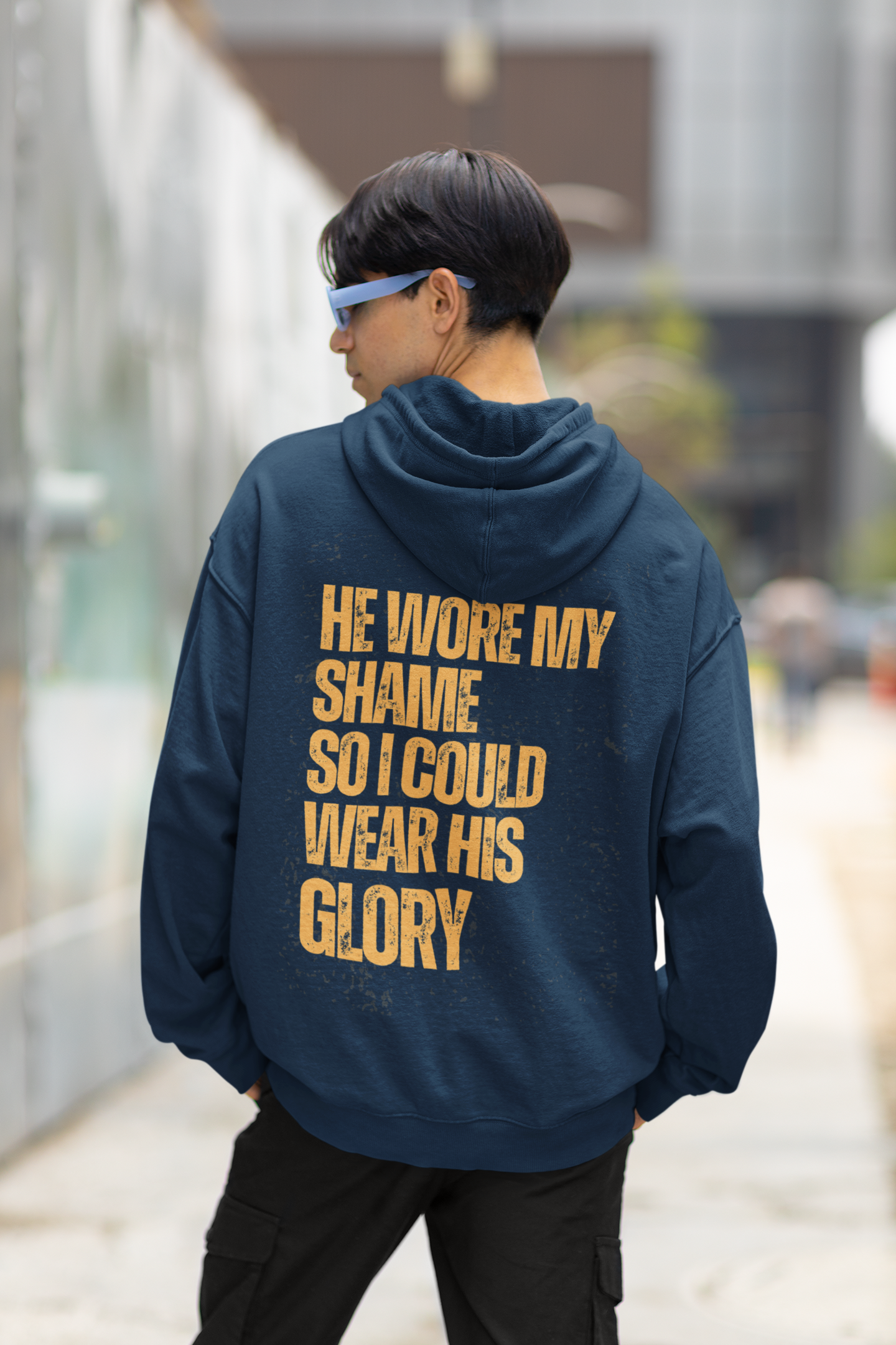 He Wore My Shame So I Could Wear His Glory — Faith Hoodie | Christian Streetwear