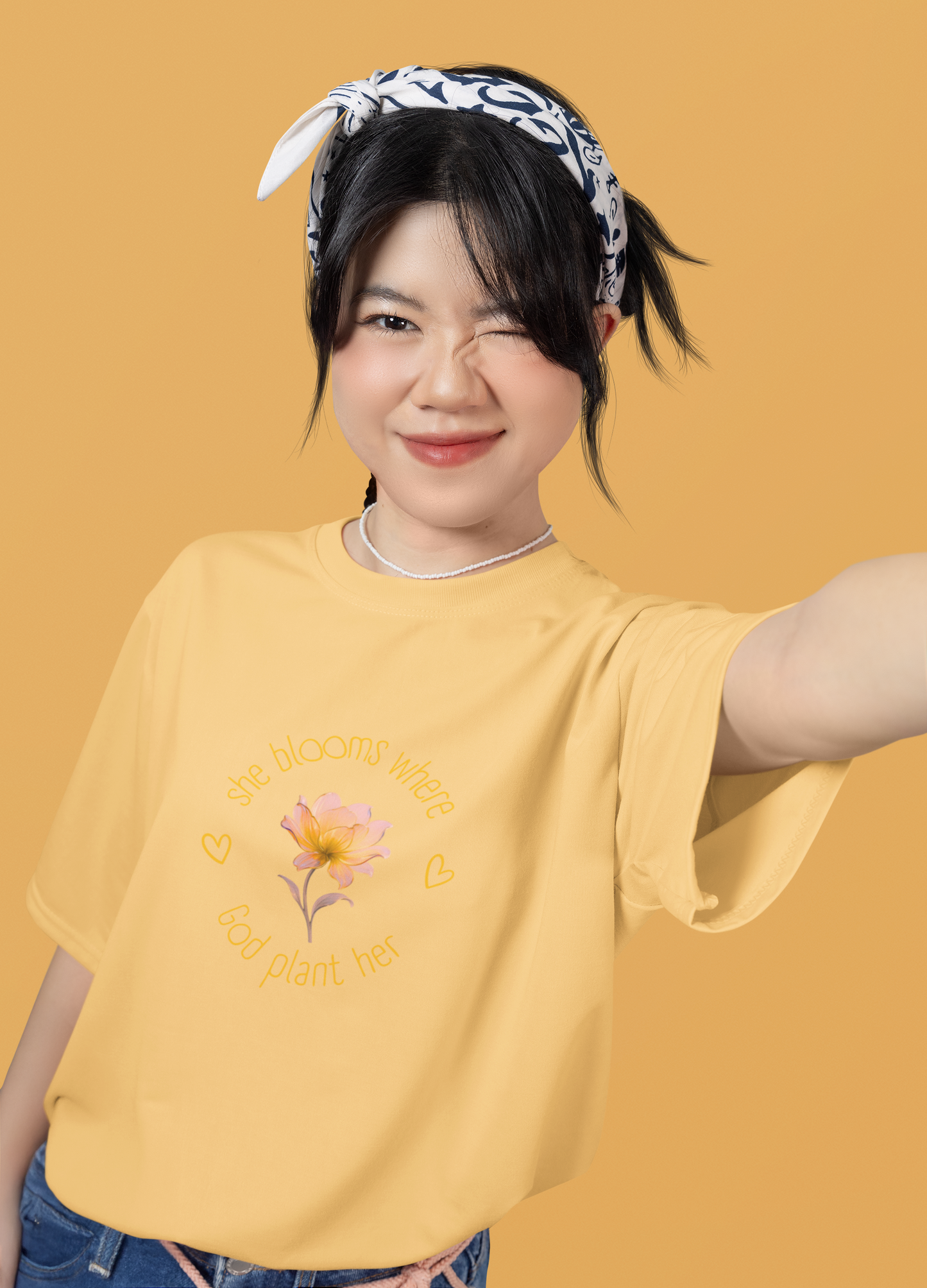 Floral Self-Love Tee — "You Are Worthy" White Cotton T-Shirt