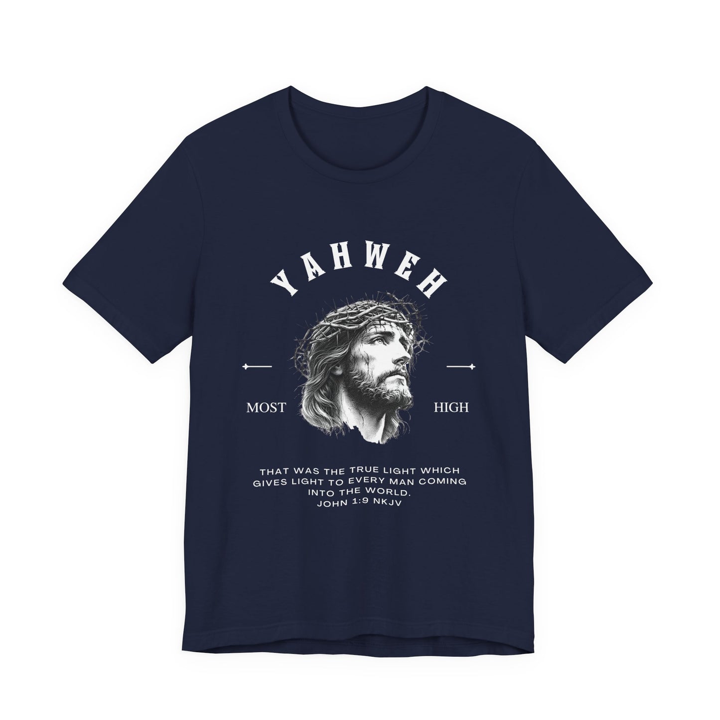 Yahweh Most High — Monochrome Jesus Portrait Faith Tee | Unisex Christian T-Shirt