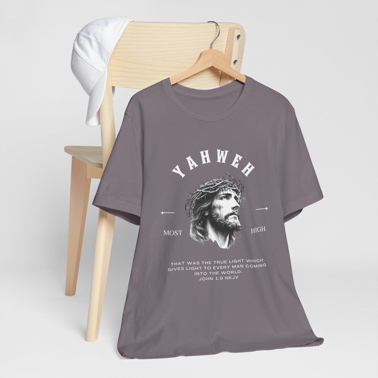 Yahweh Most High — Monochrome Jesus Portrait Faith Tee | Unisex Christian T-Shirt