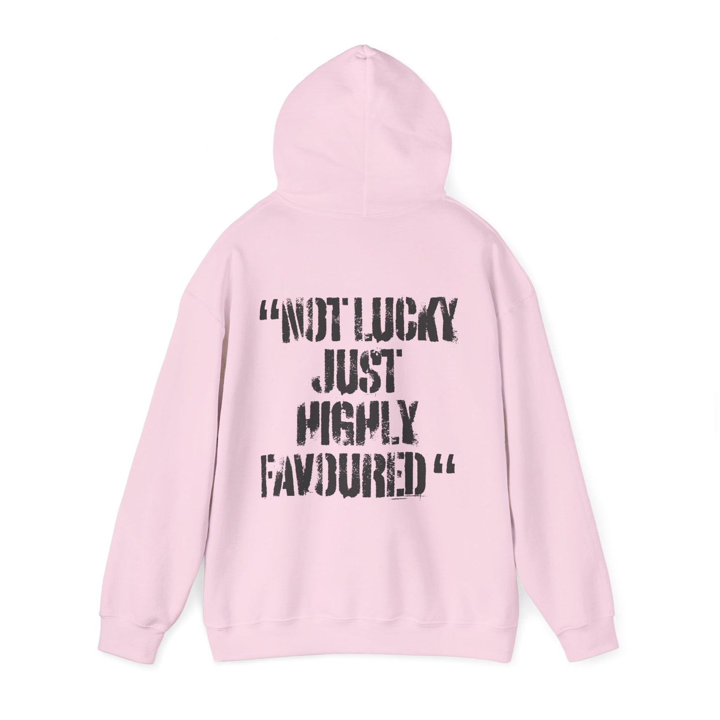 Not Lucky Just Highly Favoured" Psalm 5:12 Unisex Graphic Hoodie | Christian Street Style Sweatshirt