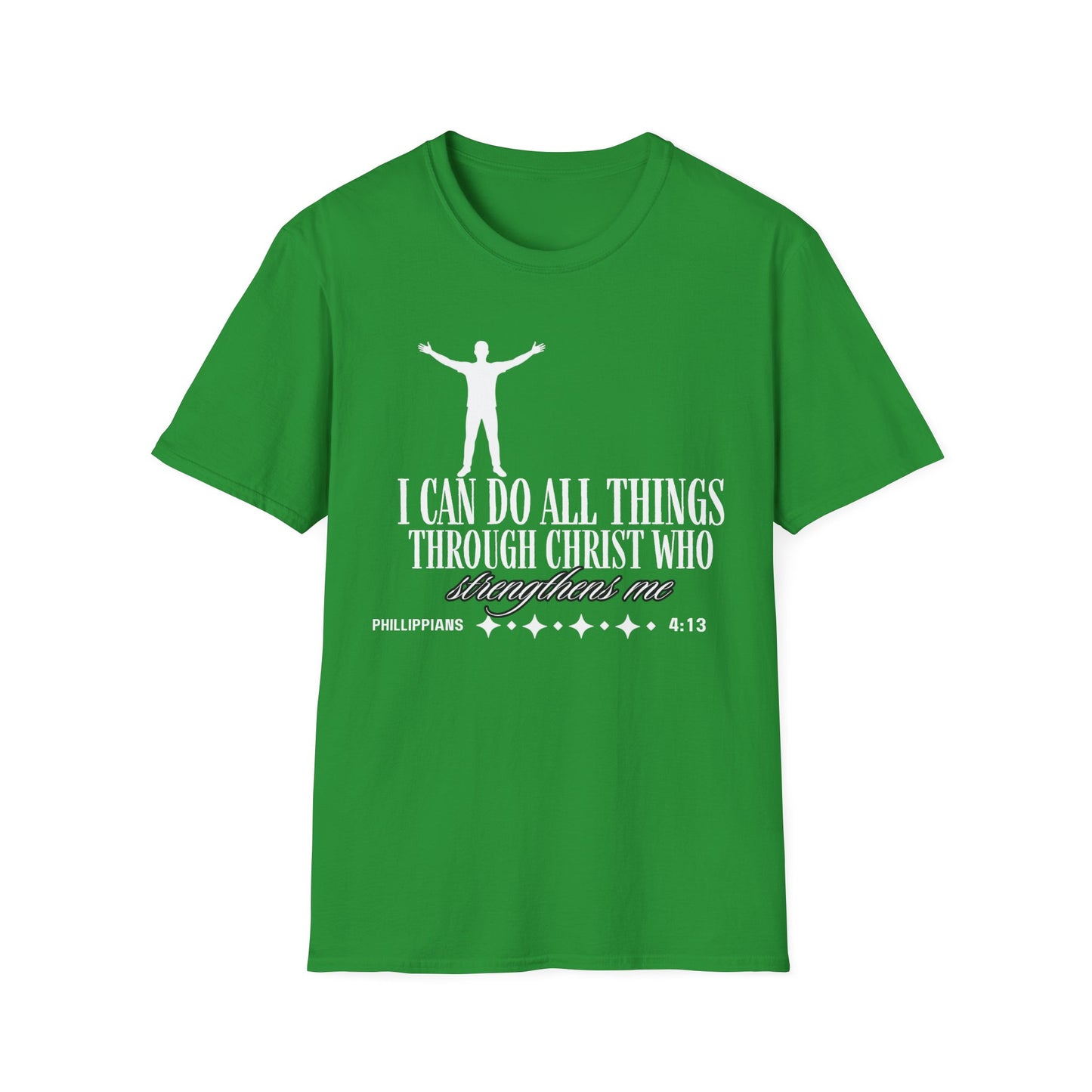 I Can Do All Things Through Christ Who Strengthens Me" Philippians 4:13 Unisex Christian Graphic Tee | Faith T-ShirtPhilippians 4:13 shirt