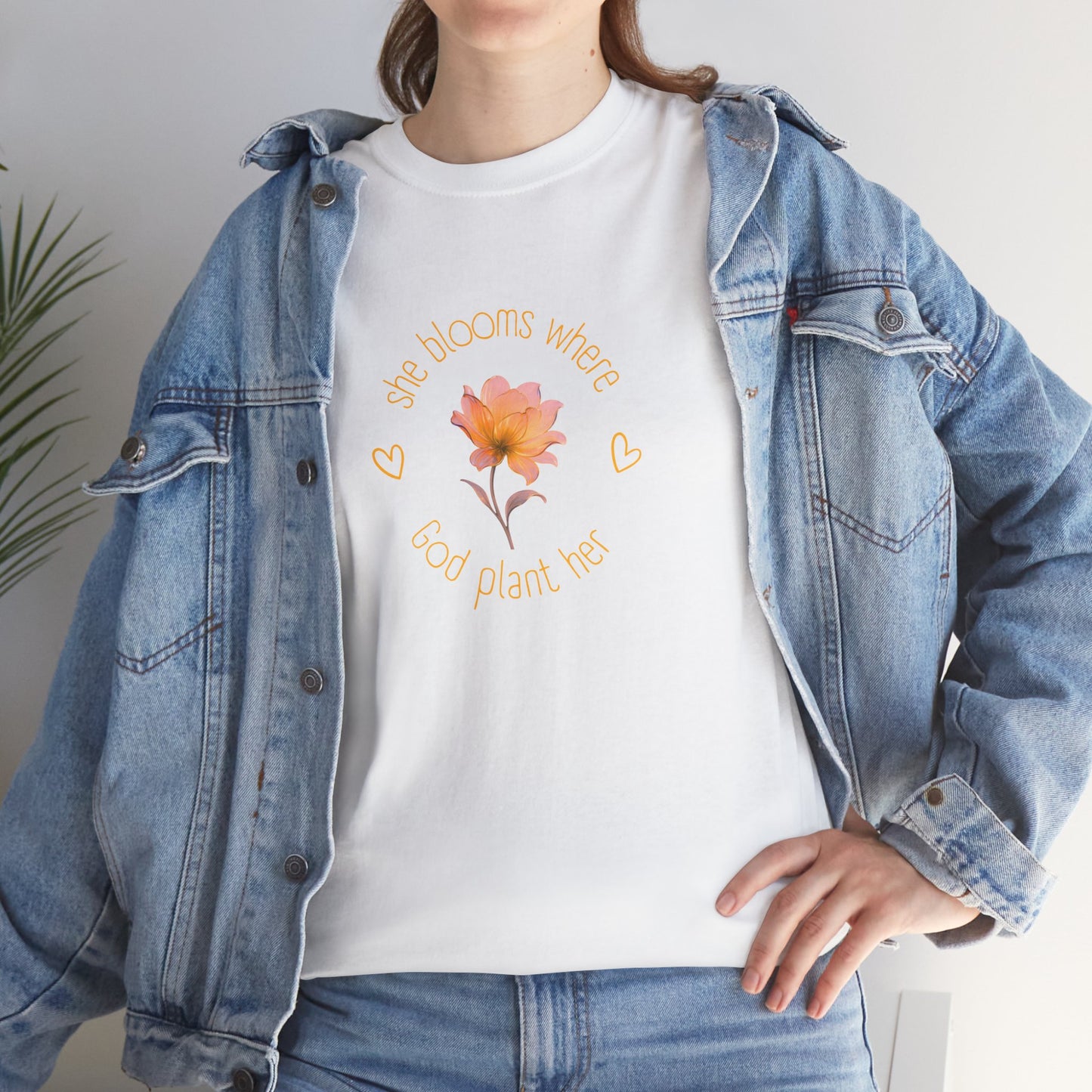 Floral Self-Love Tee — "You Are Worthy" White Cotton T-Shirt