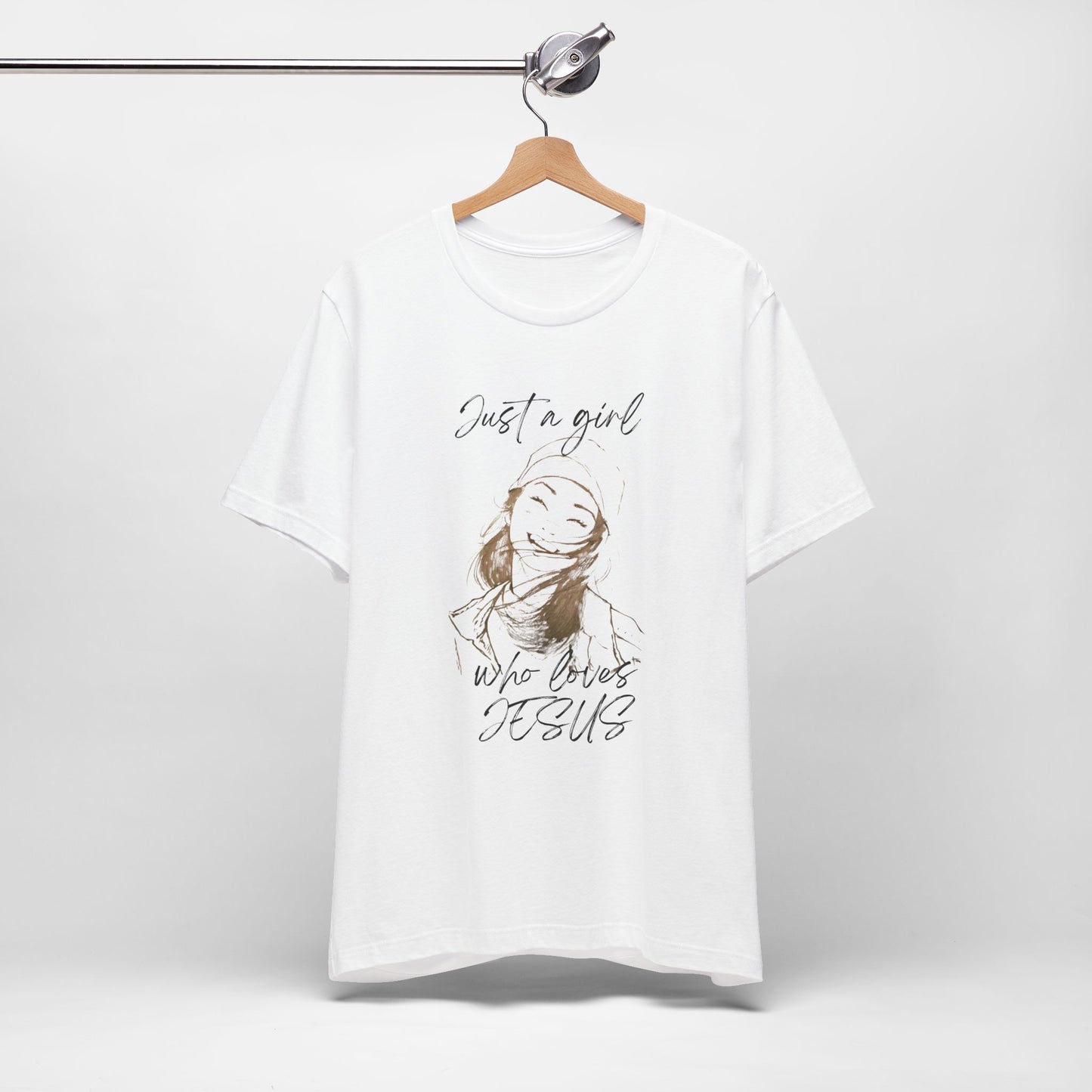 Just A Girl Who Loves Jesus Shirt | Christian Girl Tee | Faith T-Shirt for Women | Cute Religious Gift | Christian Apparel | Church Shirt