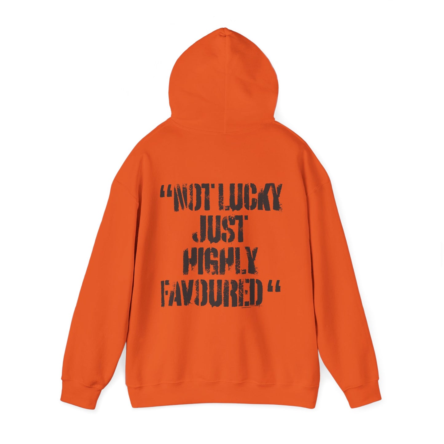 Not Lucky Just Highly Favoured" Psalm 5:12 Unisex Graphic Hoodie | Christian Street Style Sweatshirt