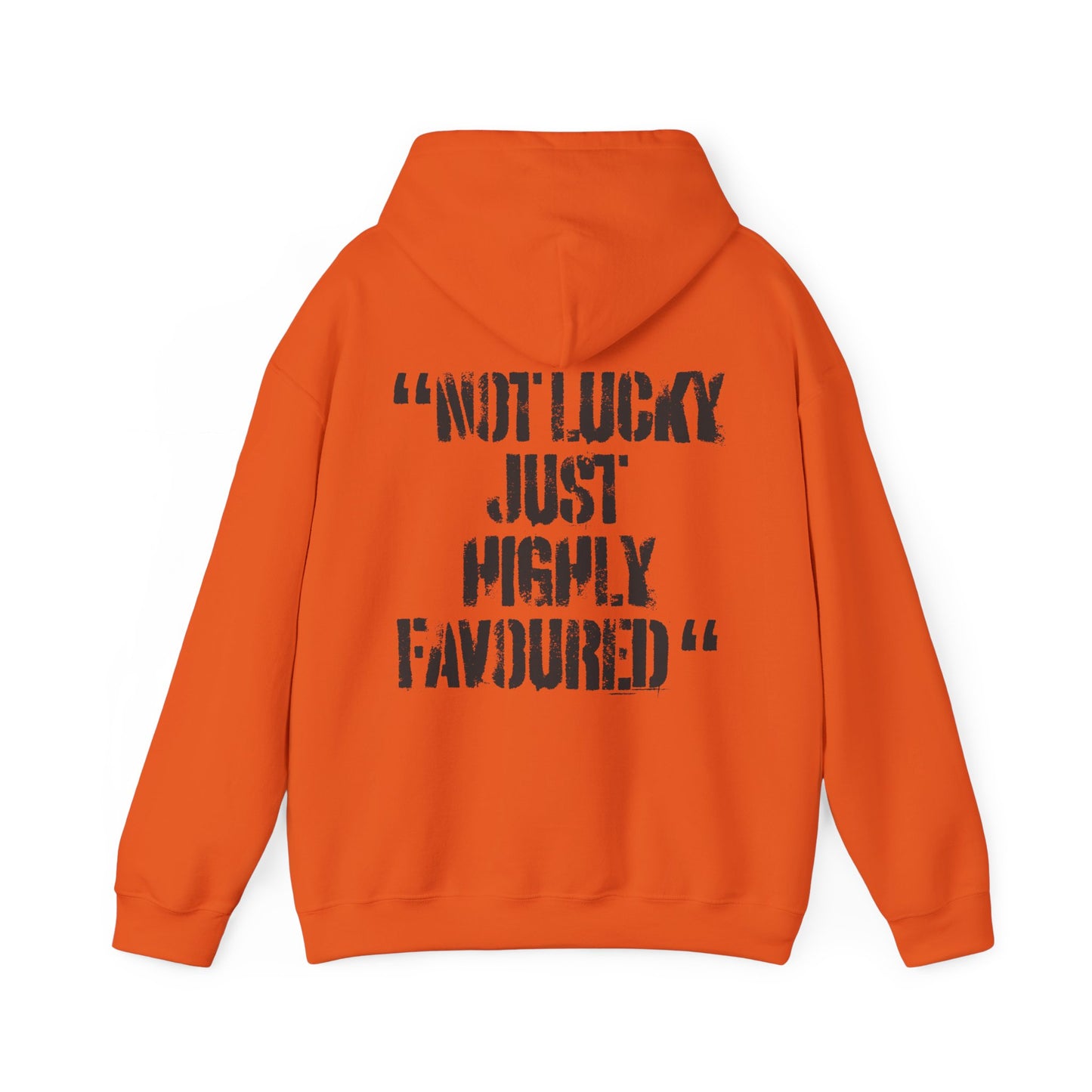 Not Lucky Just Highly Favoured" Psalm 5:12 Unisex Graphic Hoodie | Christian Street Style Sweatshirt